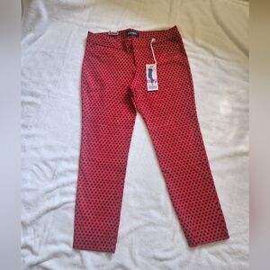 NWT 12 Navy/red  Polka Dot Ankle  Pants